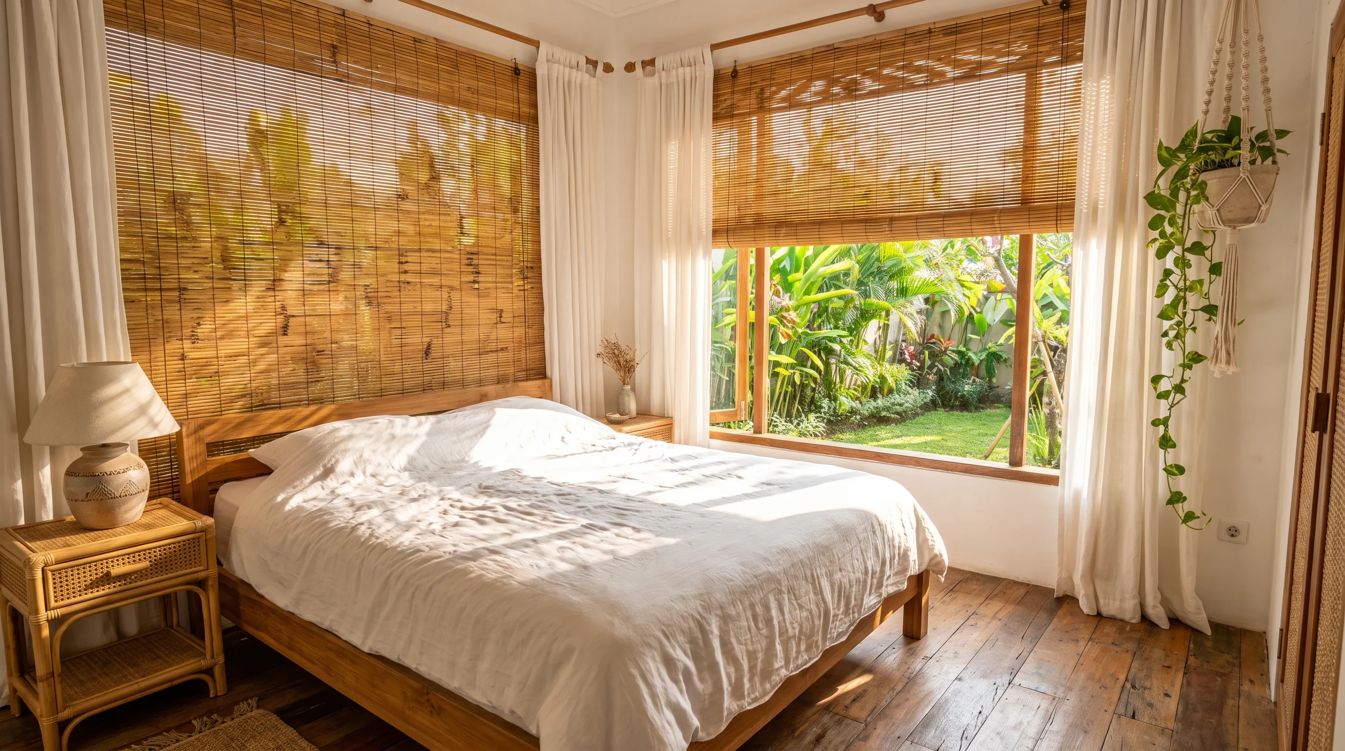Natural Woven Shades (Rattan & Bamboo): The Ultimate Tropical Elegance for Bali Villas