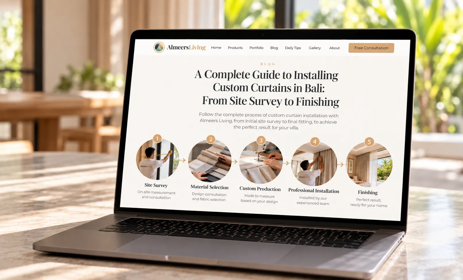 Panduan Pemasangan Gorden Custom di Bali: Dari Site Survey hingga Finishing