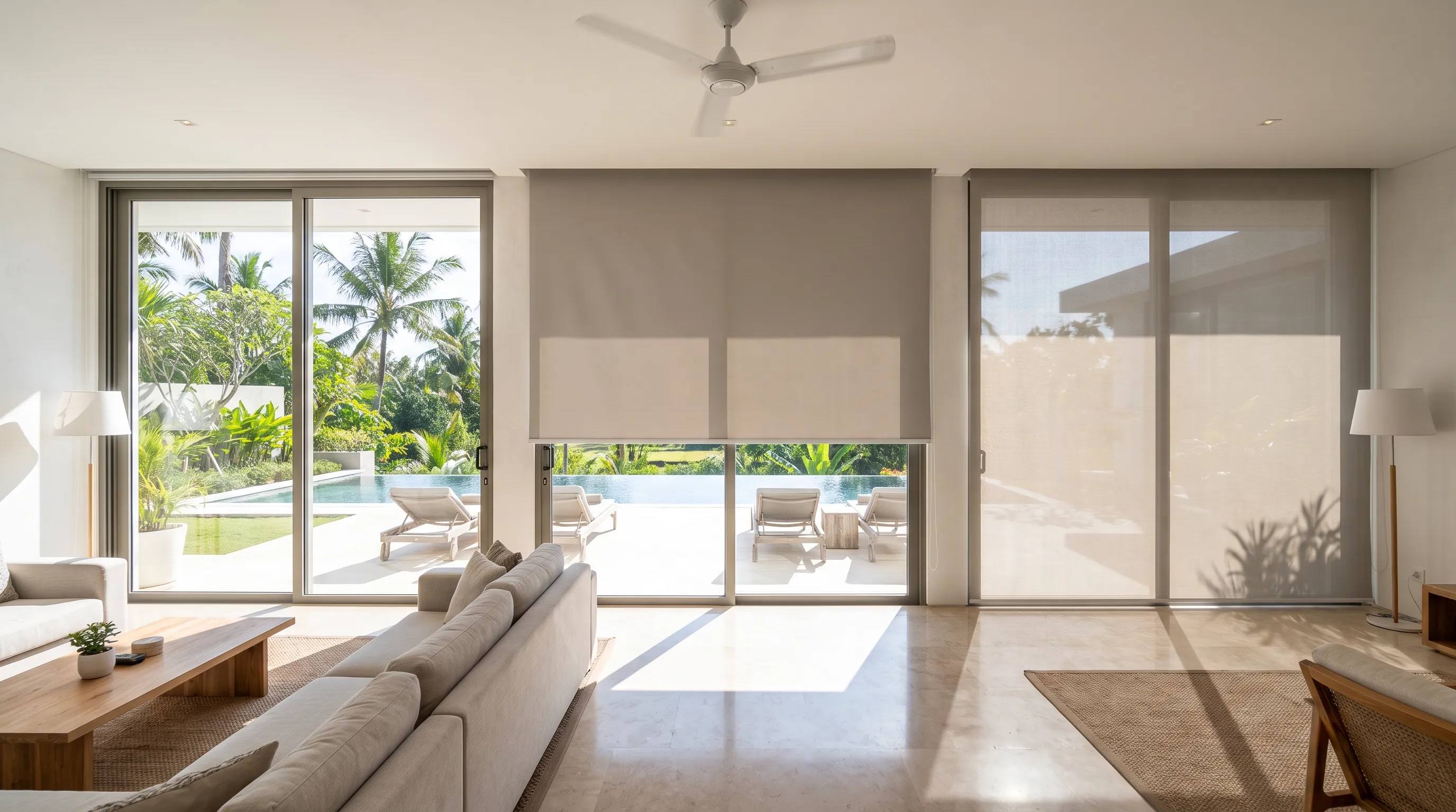 Best Roller Blinds for Large Windows and Sliding Doors in Bali Villas