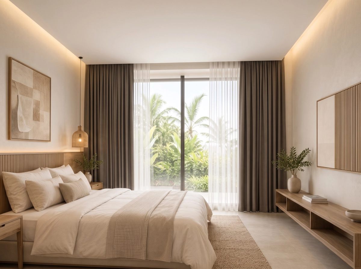 Luxury villa curtains in Canggu