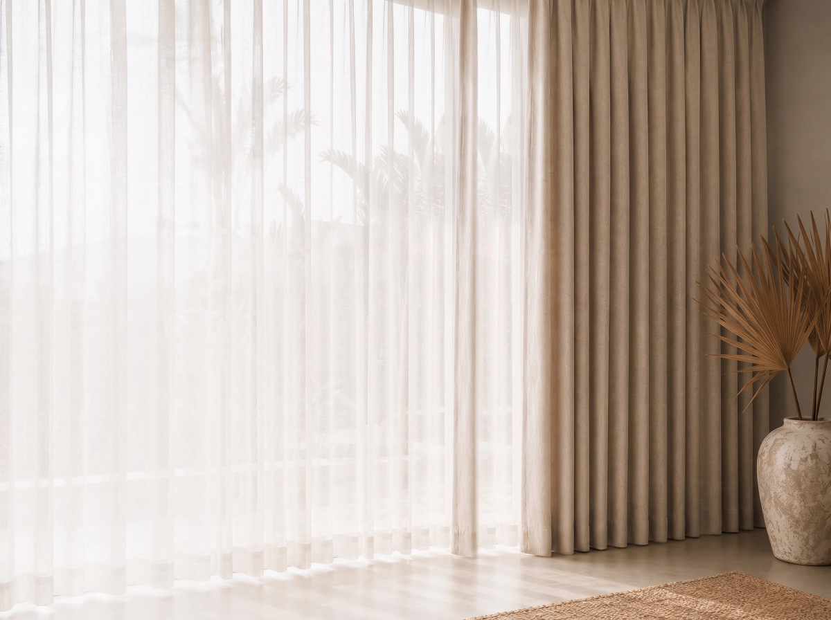 Villa curtains in Ubud